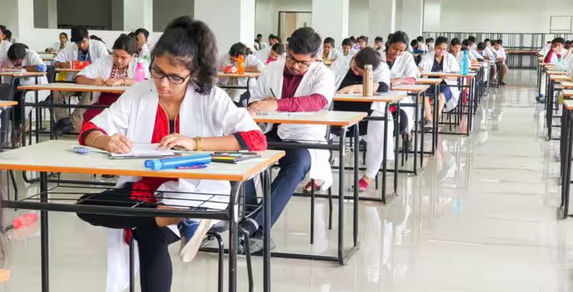 Students appearing for the NEET PG 2026 medical entrance examination