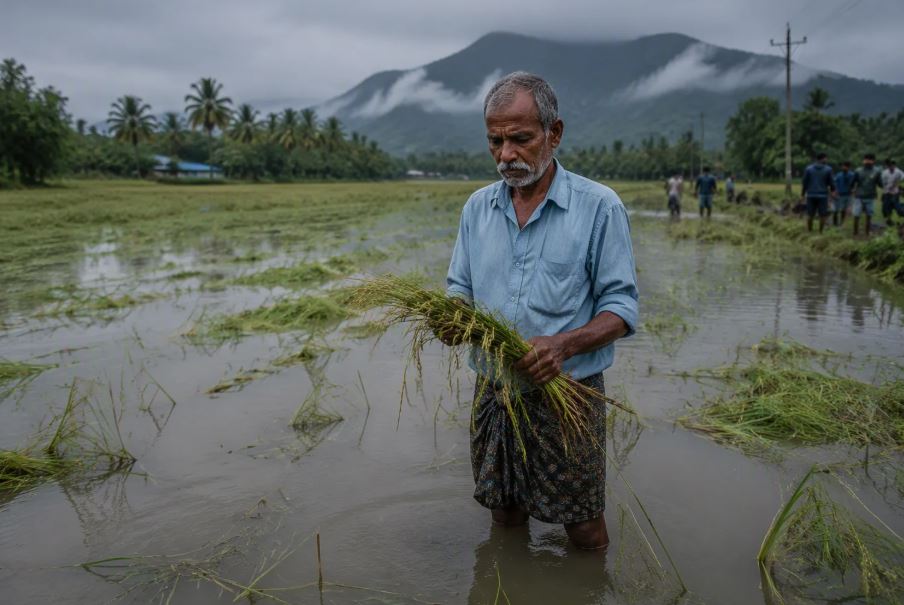 Kerala flood damages agricultural land